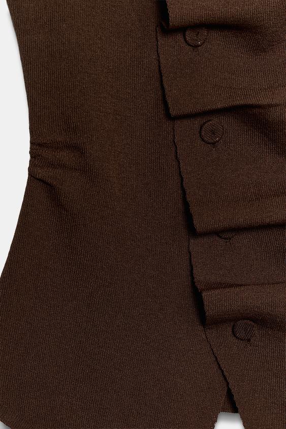 TOP EN MAILLE DRAPÉ - Marron de Zara - Image 5
