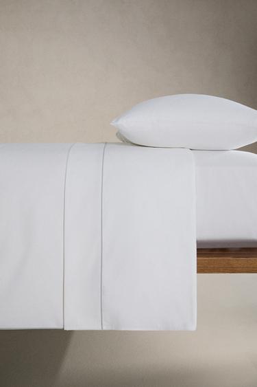 FLAT SHEET WITH PIQUÉ PIPING - Grey by Zara - Image 2