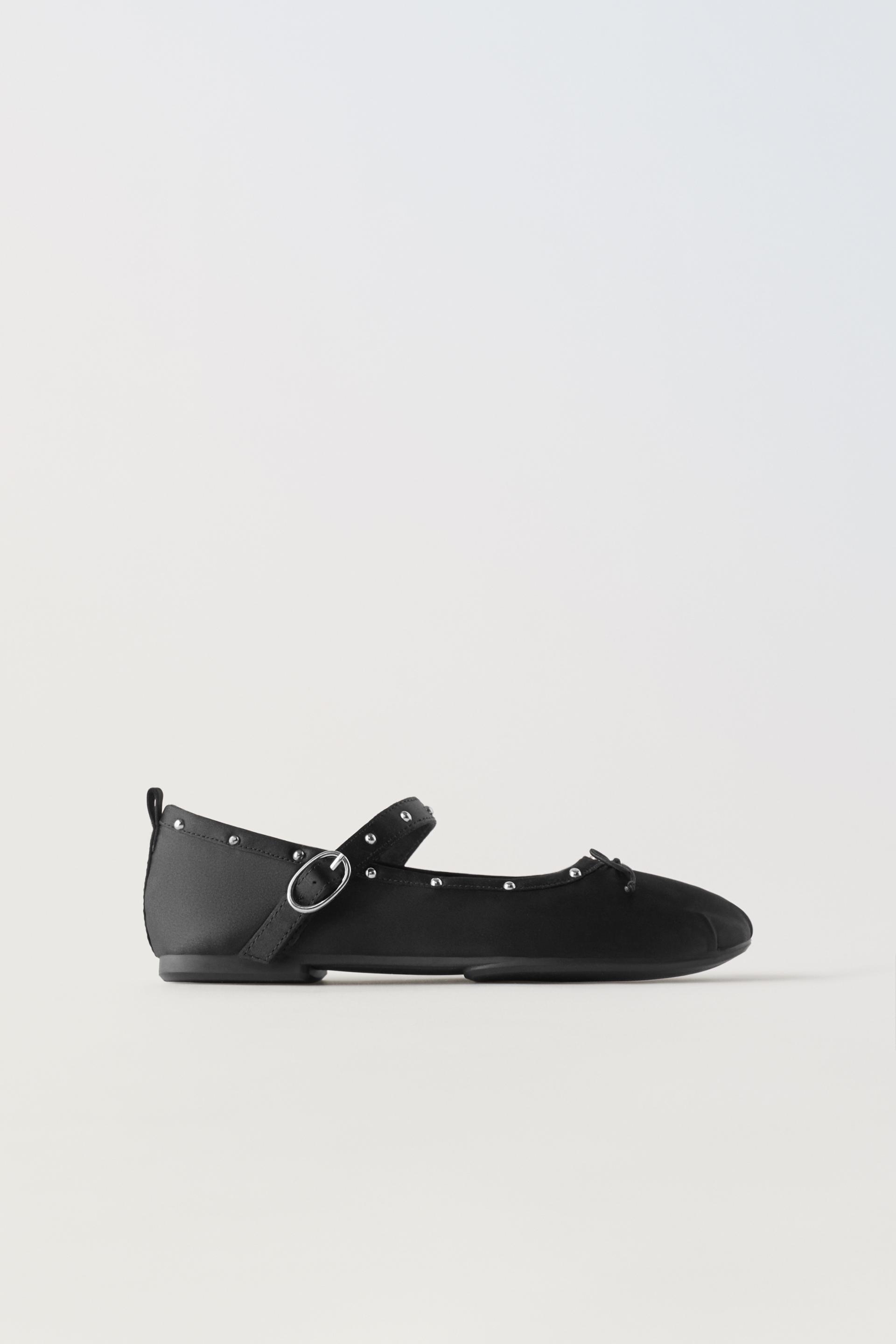 STUDDED BALLERINAS Black ZARA United Kingdom studded-ballerinas-black-zara-united-kingdom