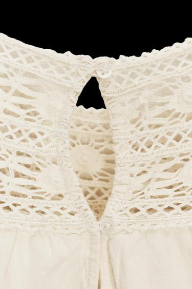 VESTIDO CORTO BORDADOS ZW COLLECTION - Crudo de Zara