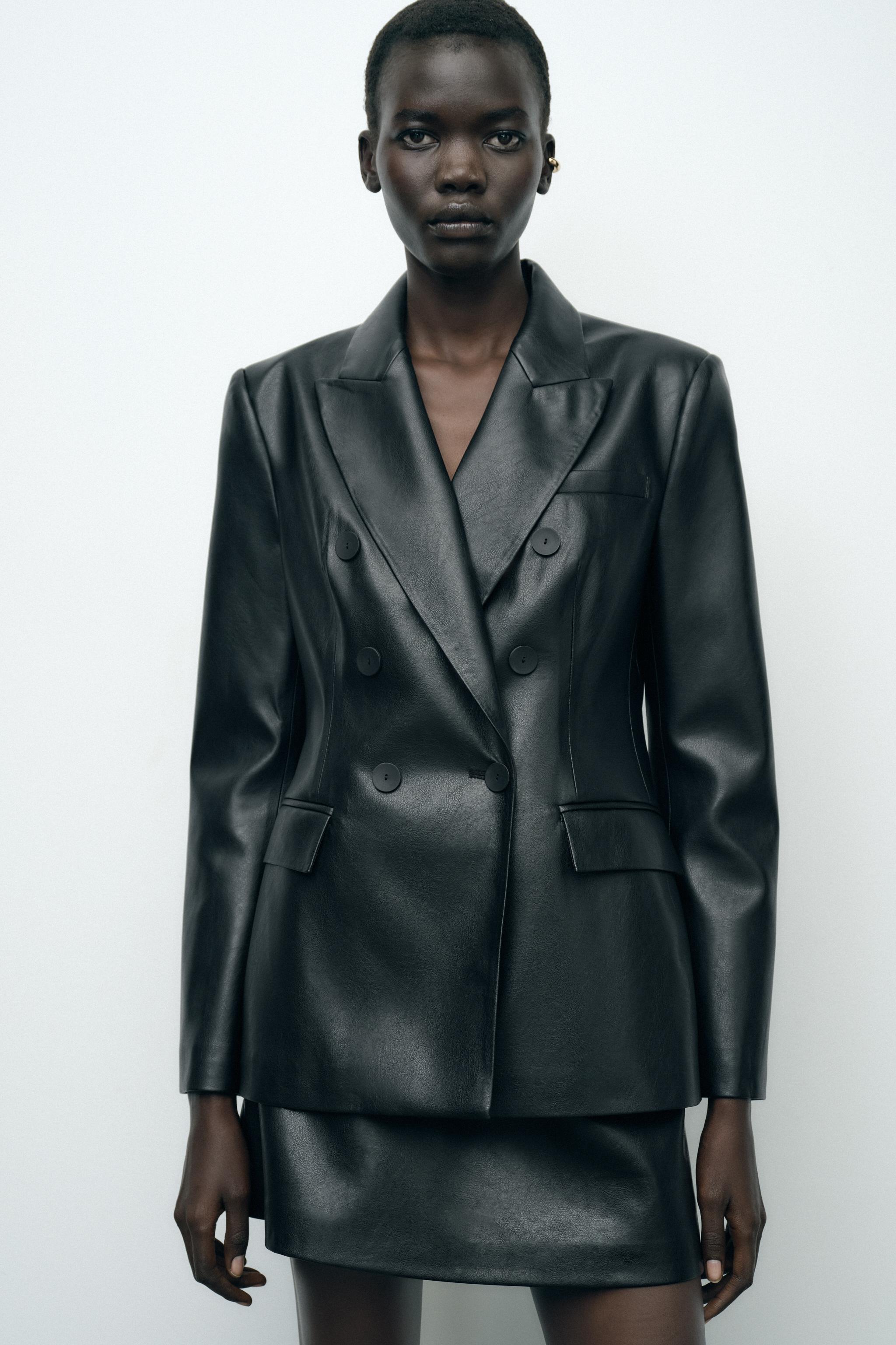 On sale Zara faux leather blazer