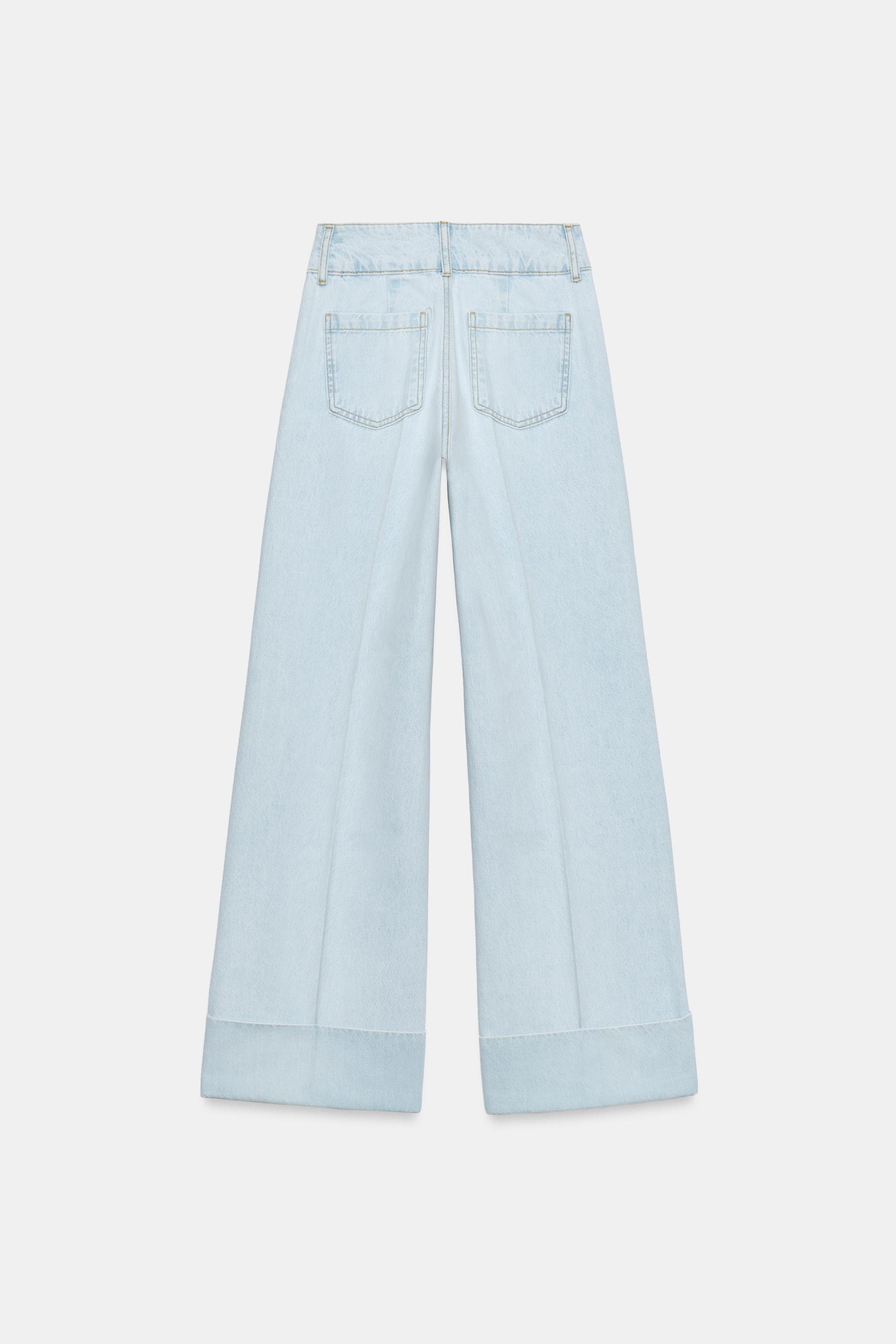 Z1975 DÜŞÜK BEL DÜZ KESİM KATLI PAÇA JEAN - Görsel 6