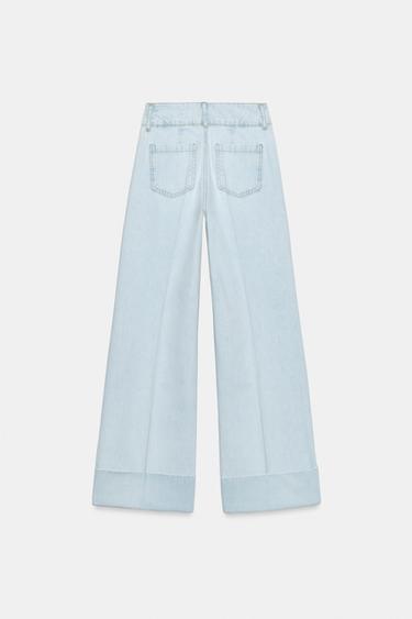Z1975 STRAIGHT LOW-RISE JEANS WITH TURN-UP HEMS - Light blue by Zara - Image 7