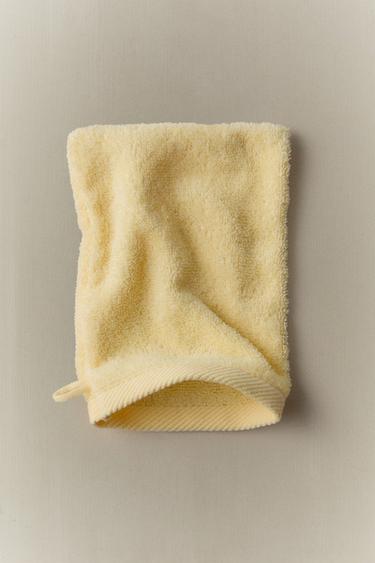 GANT DE TOILETTE COTON ÉPONGE - Jaune clair de Zara - Image 4