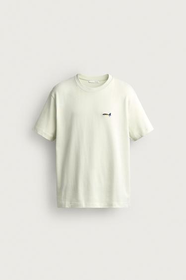 CAMISETA RELAXED FIT BORDADO ANZUELO - Lima claro de Zara