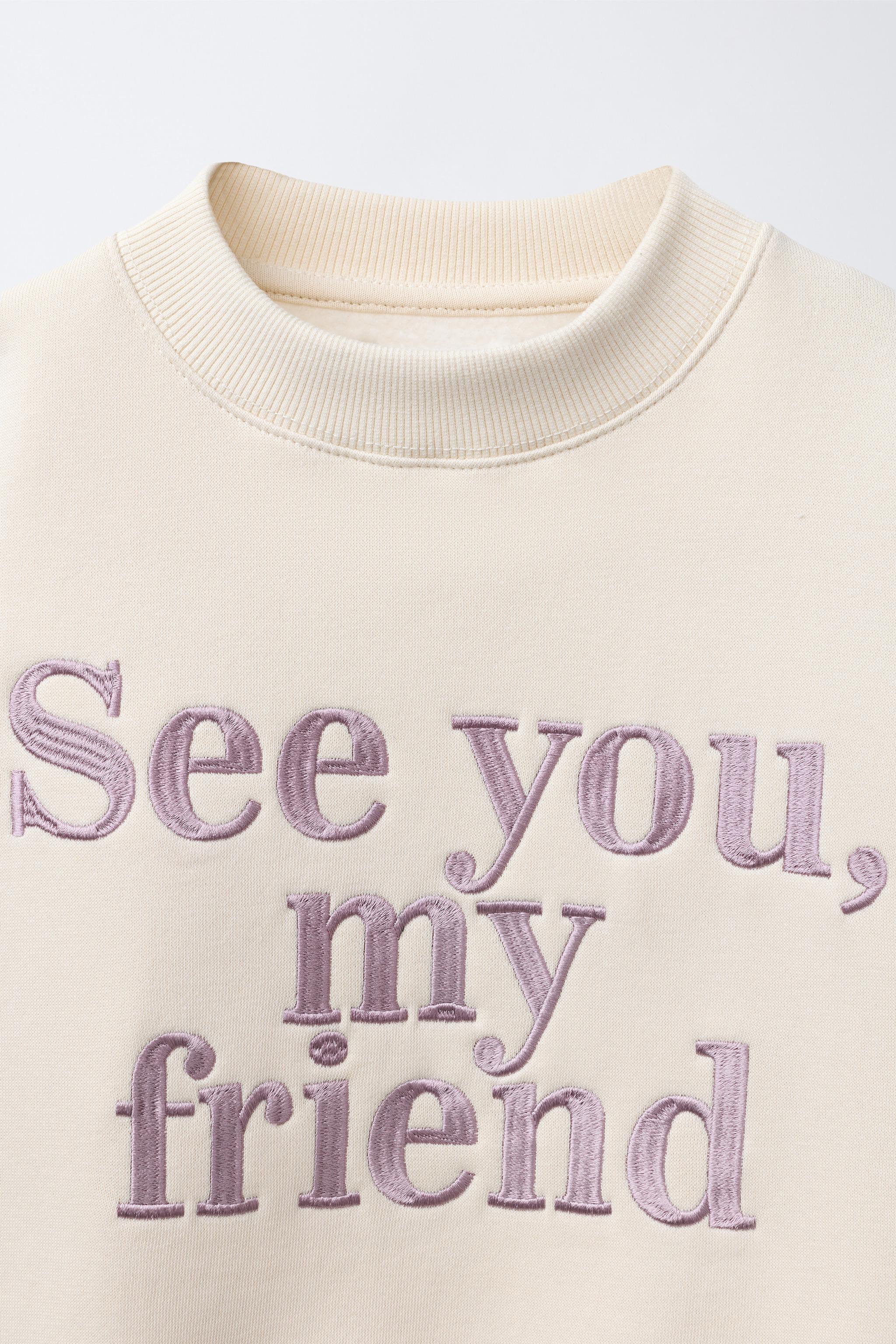 EMBROIDERED TEXT SWEATSHIRT