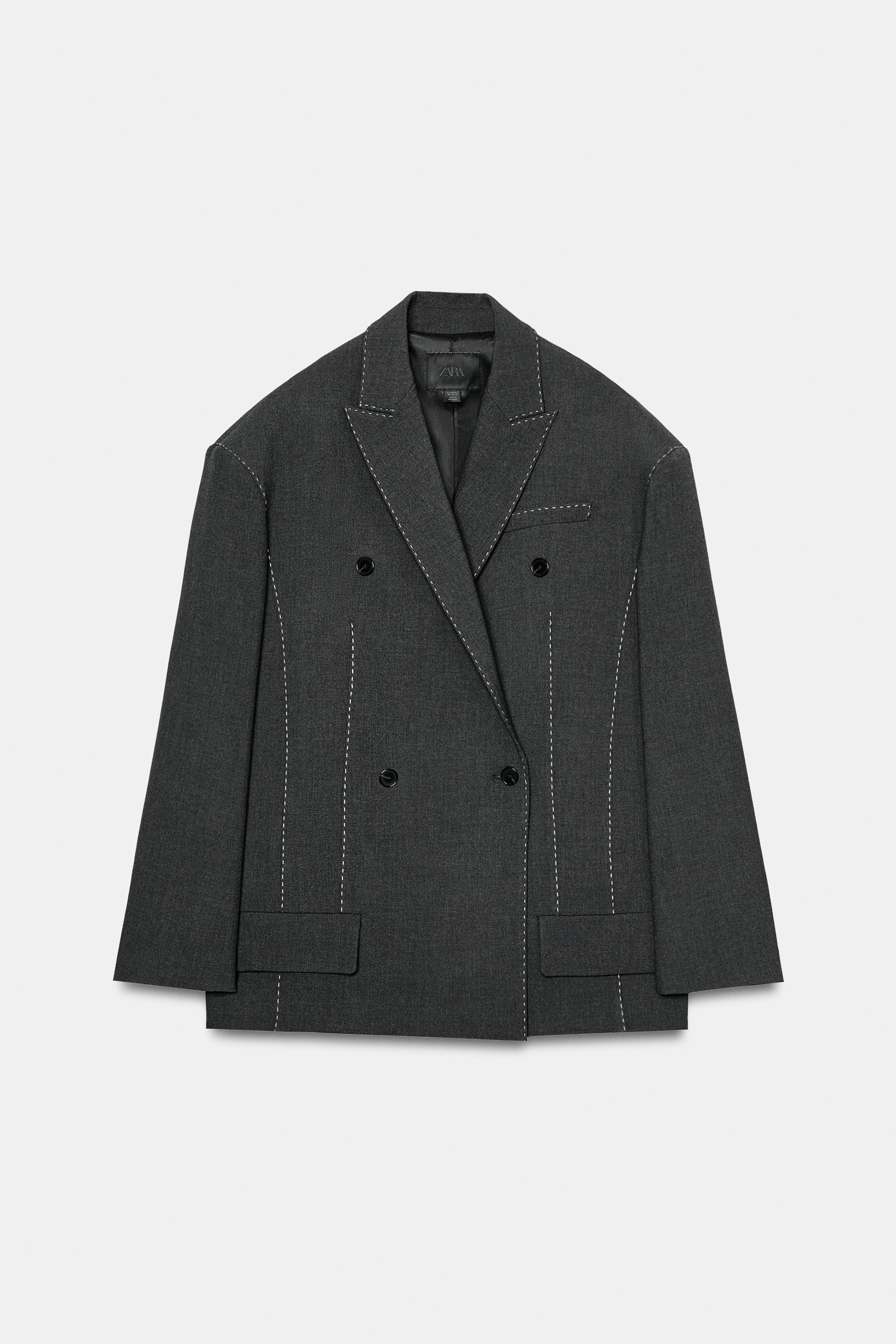 VESTE OVERSIZE COUTURES CONTRASTANTES