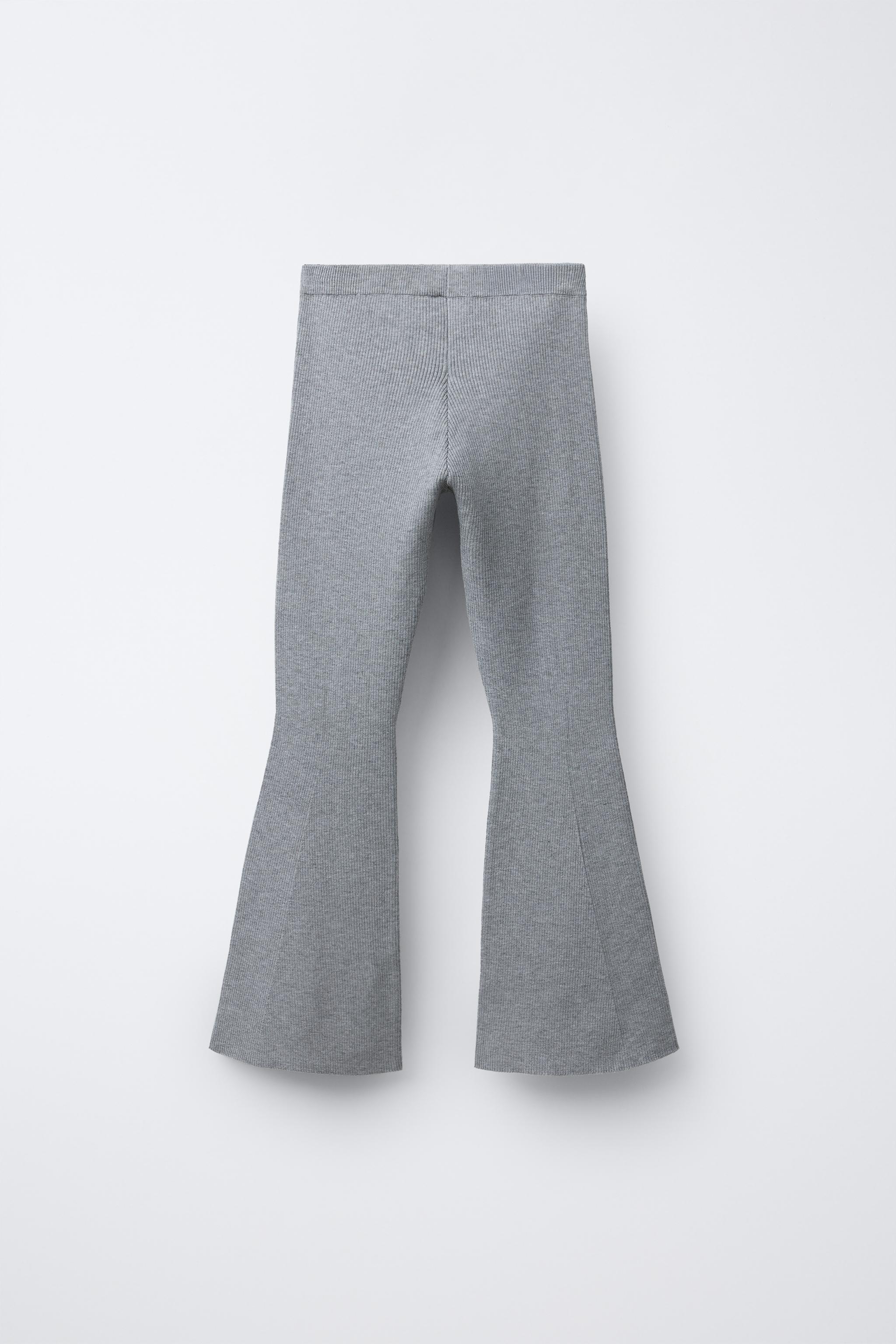 aereアエレ　rib knit flare leggings Women Rib Knit Flare Pants Stretchy High Waist Bell Bottom