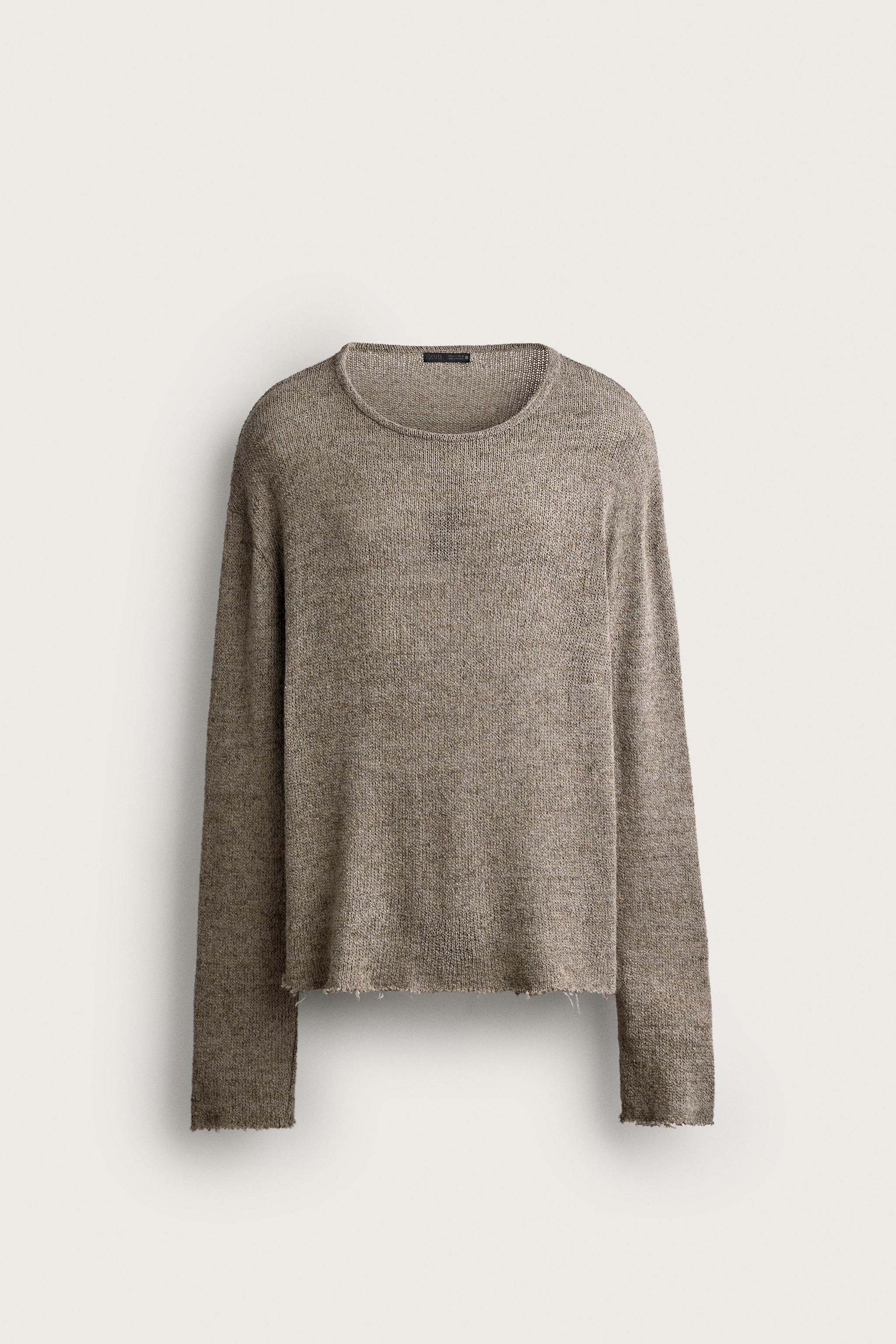 RELAXED FIT KNIT T-SHIRT — Stone