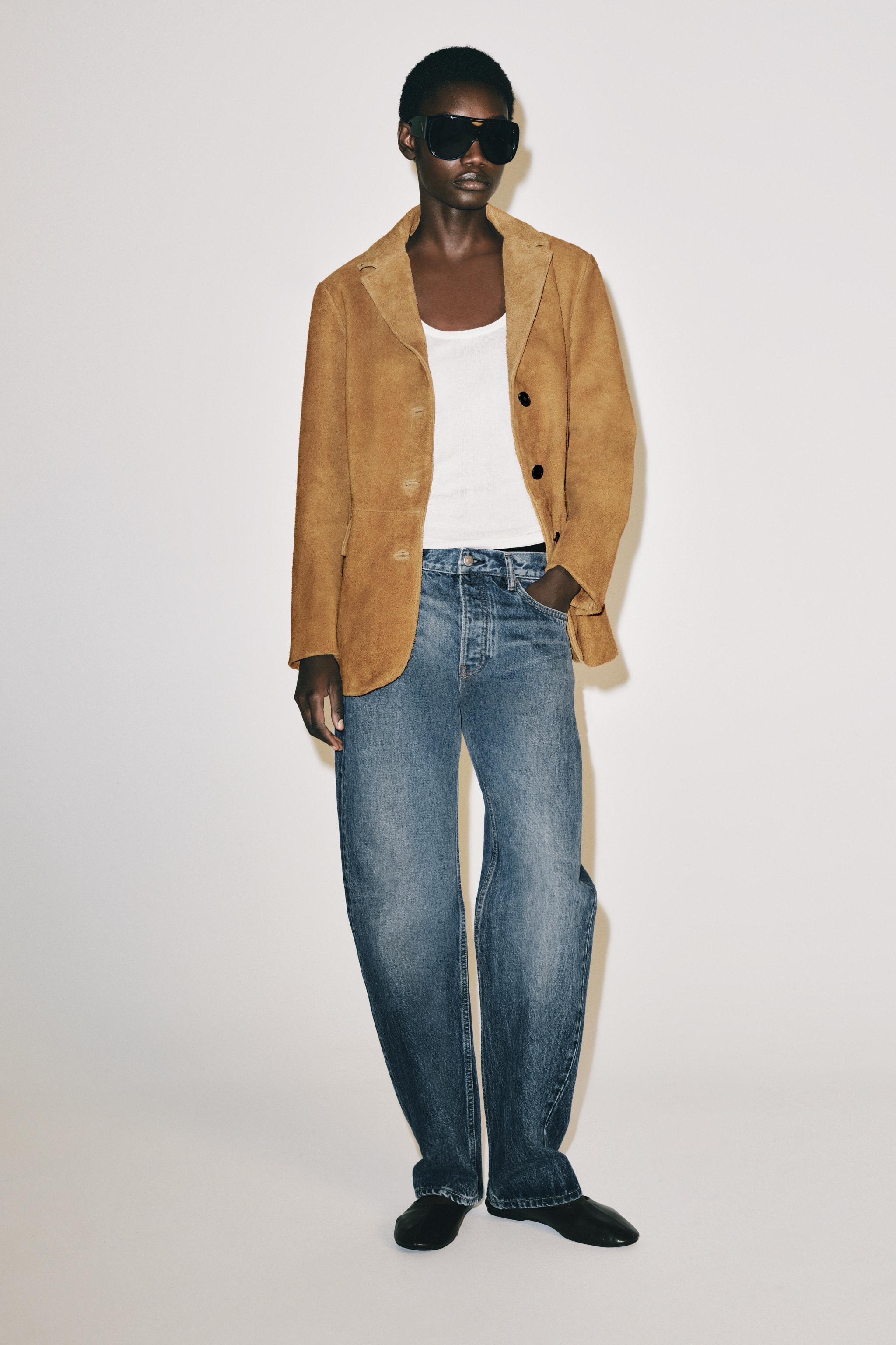 ZW COLLECTION 100% SUEDE LEATHER OVERSIZED JACKET — Toffee