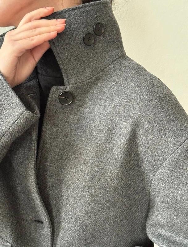 CROPPED WOOL COAT WITH HIGH NECK - Image 5