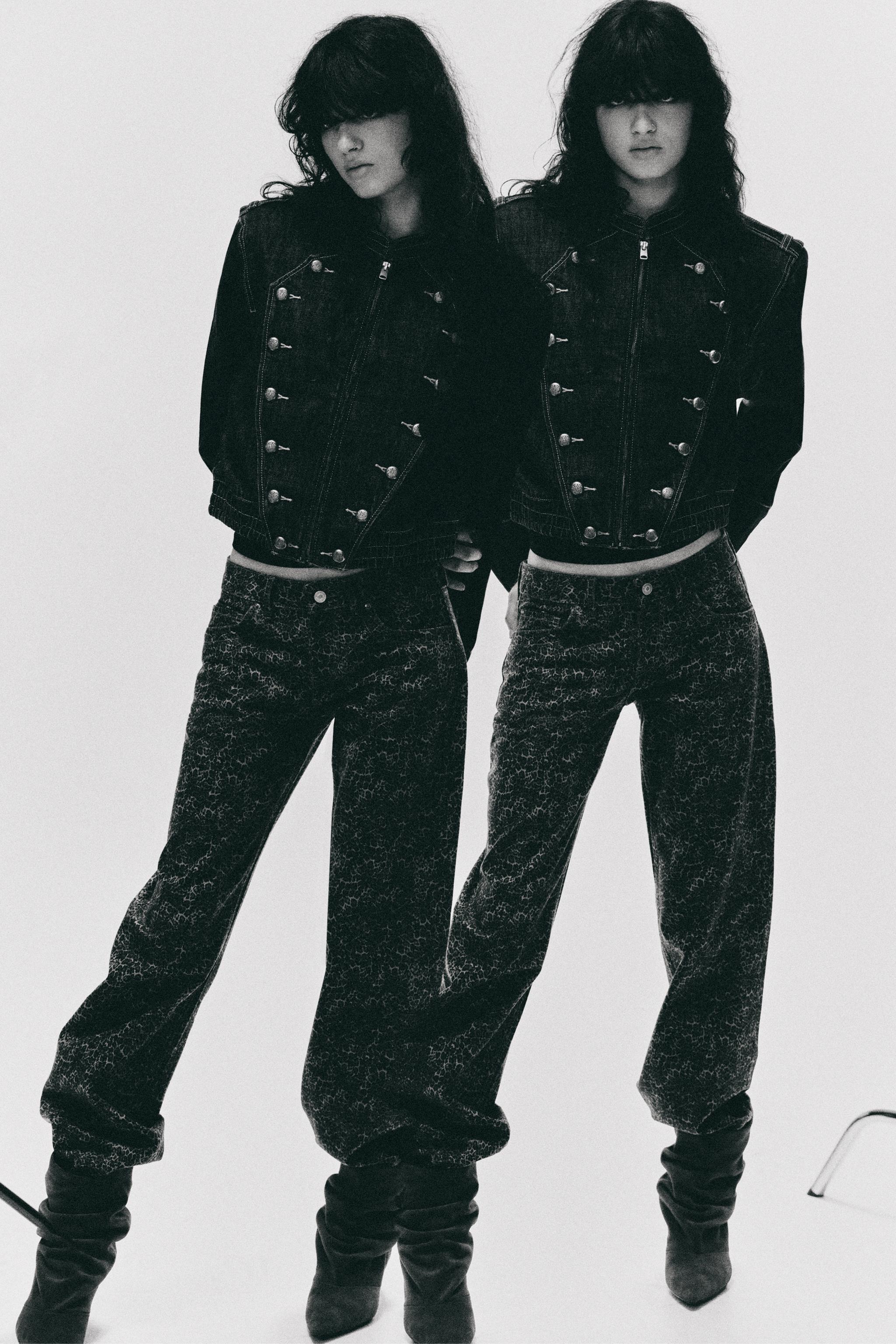 TRF BUTTON DENIM JACKET — Dark indigo