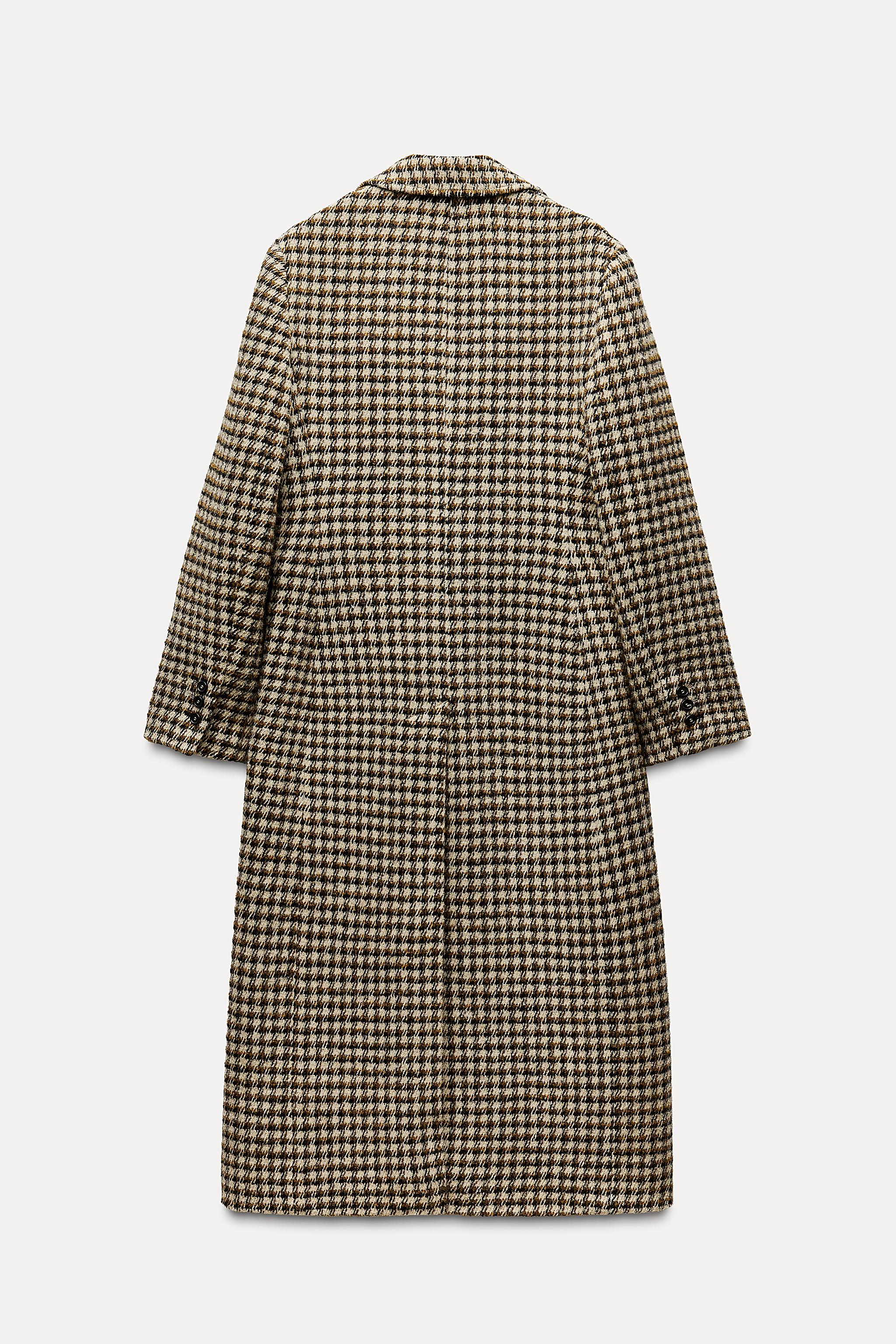 Deals ZARA Plaid Longline Coat