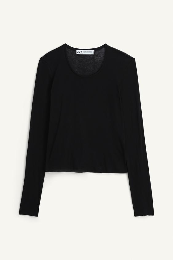 Blusa Camicia Zara Nera Trasparente Pizzo Zara Maglia Nera