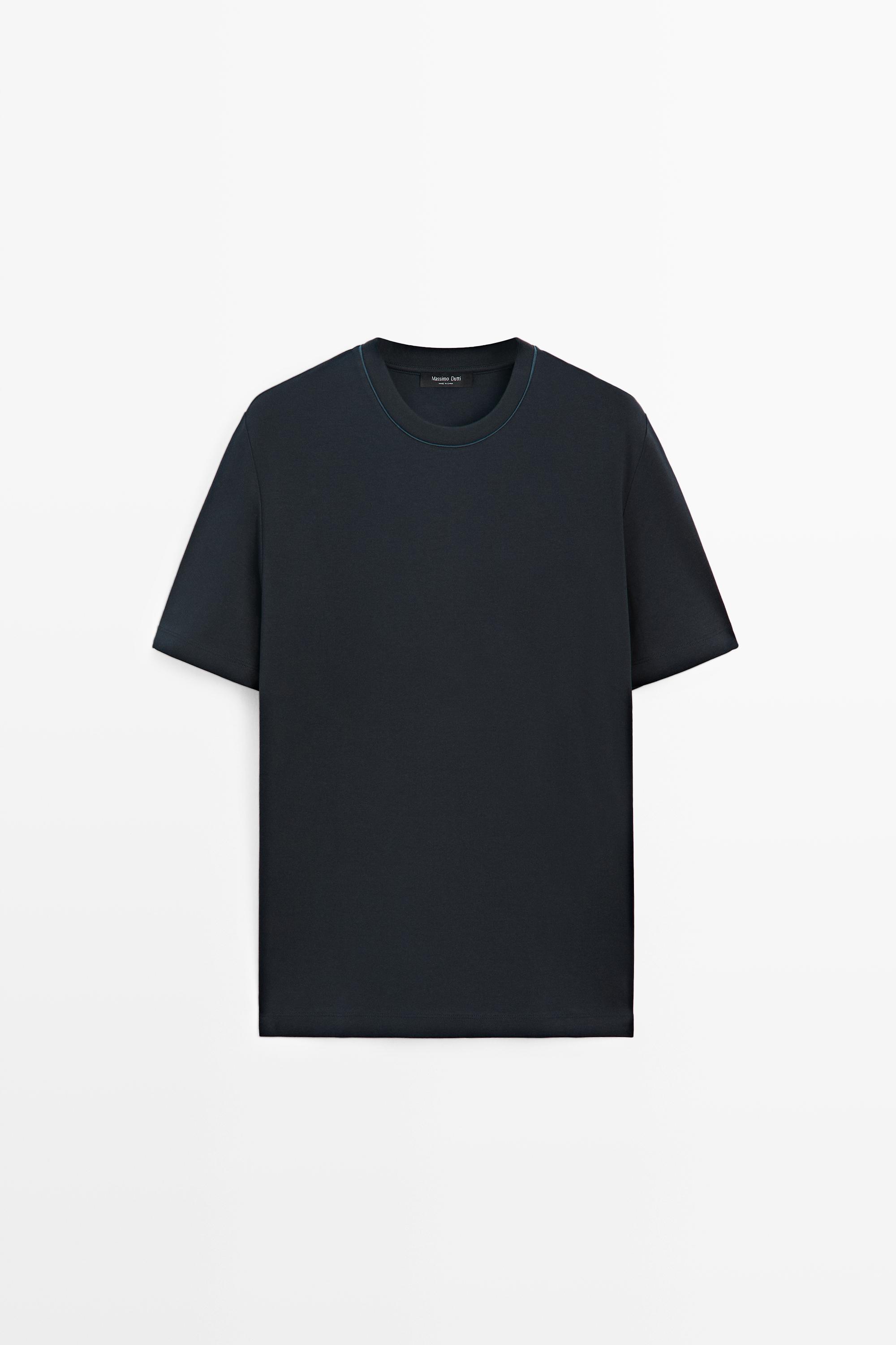 T-shirt manches courtes col contrastant