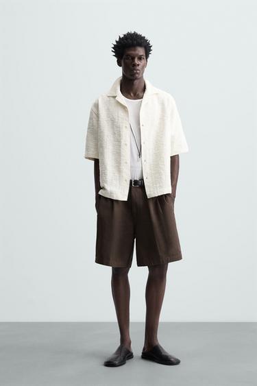 CAMISA JACQUARD TEXTURA - Blanco roto de Zara - Imagen 0