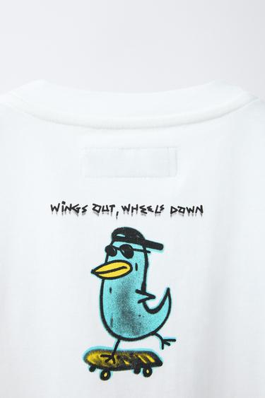 T-SHIRT À IMPRIMÉ GRAFFITI - Blanc de Zara - Image 3