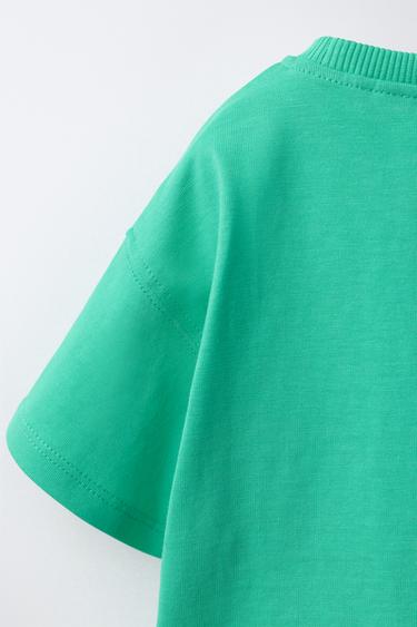 T-SHIRT IMPRIMÉ GLACE EN VELOURS BOUCLÉ - Vert clair de Zara - Image 3
