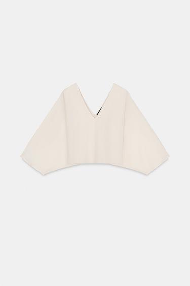 BLOUSE EN MAILLE BIMATIÈRE - Écru de Zara - Image 3