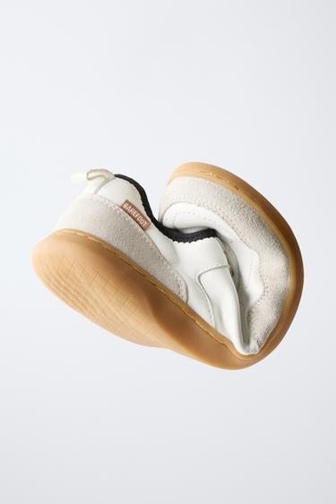LEATHER BAREFOOT SNEAKERS - White by Zara - Image 1