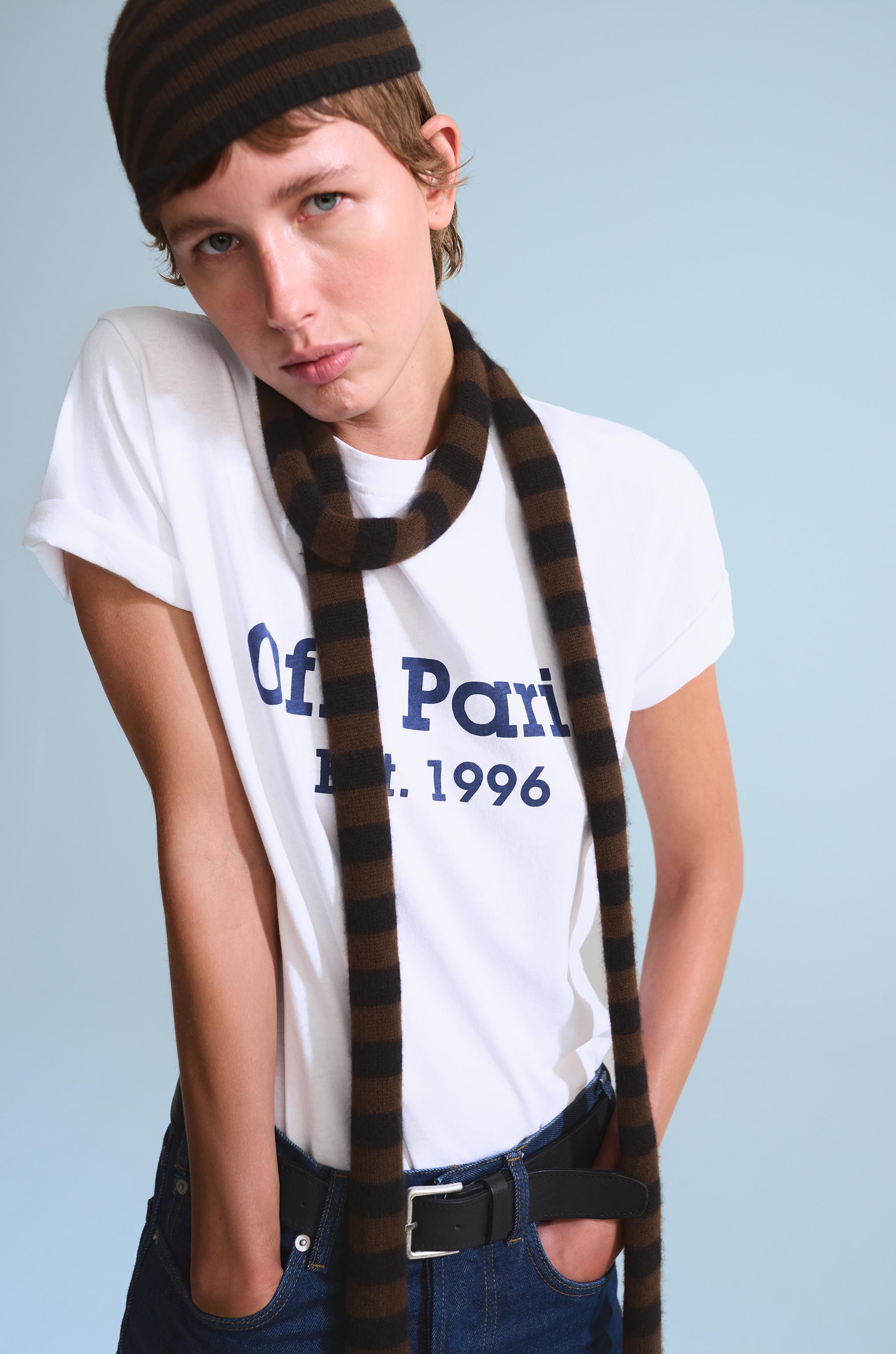 0FR. PARIS X ZARA 100% CASHMERE STRIPED SCARF