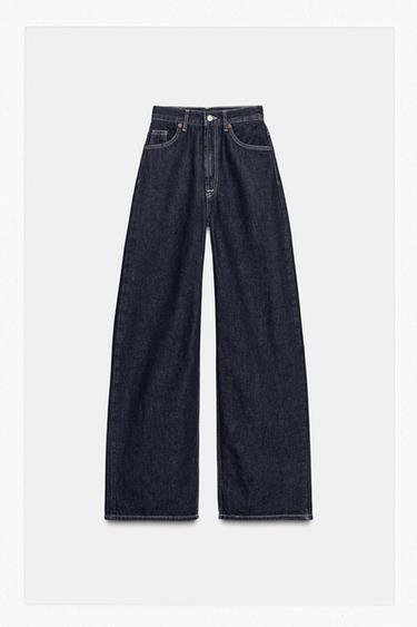 TRF EXTRA WIDE-LEG HIGH-WAIST JEANS - Dark indigo by Zara