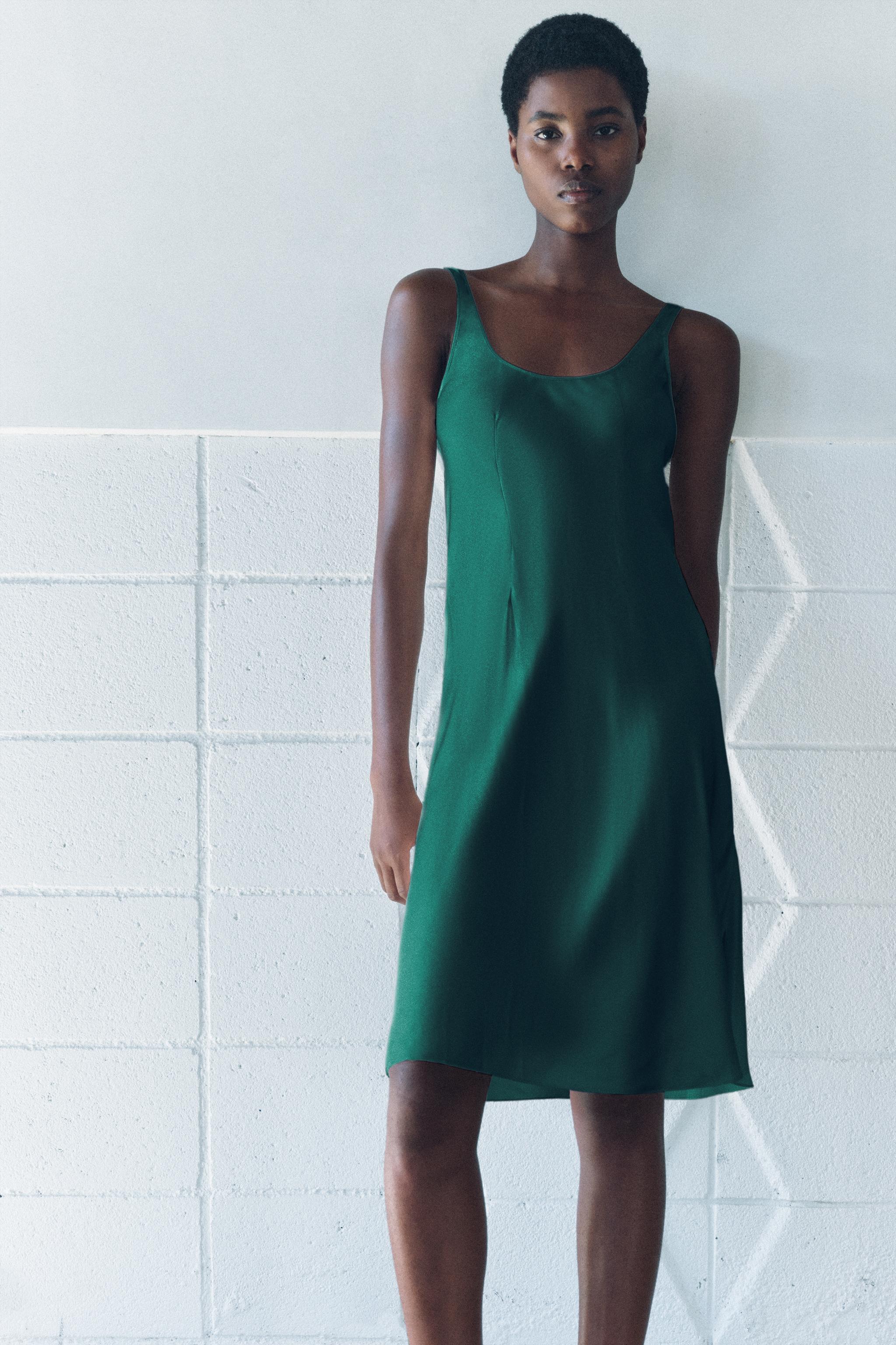 Satin split dress
