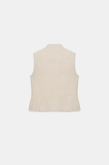 GILET CINTRE À BRANDENBOURGS - Beige clair de Zara - Image 7