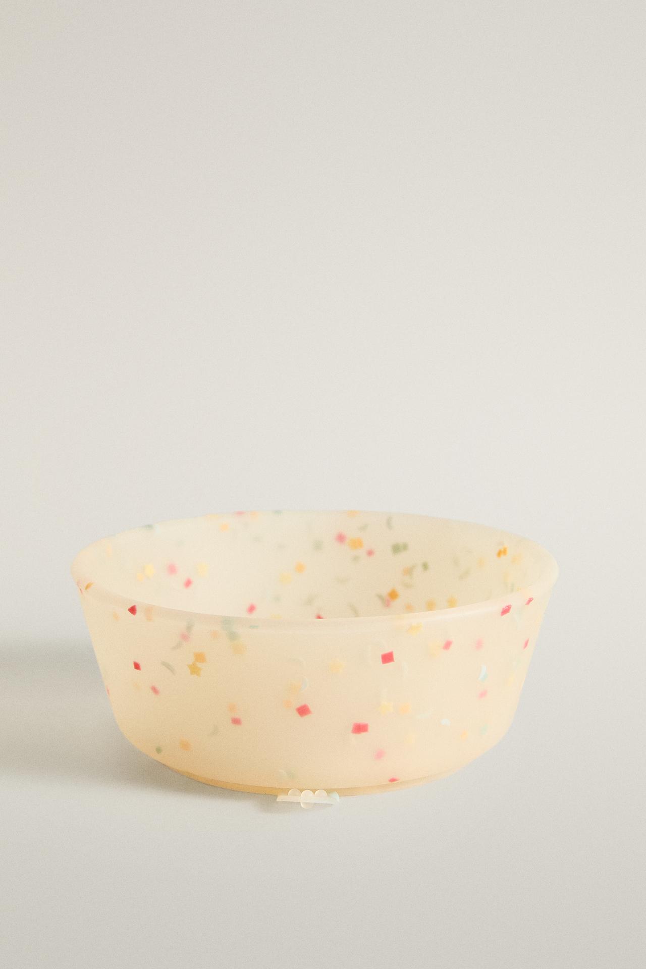KIDS’ SILICONE CONFETTI BOWL — Multicolored