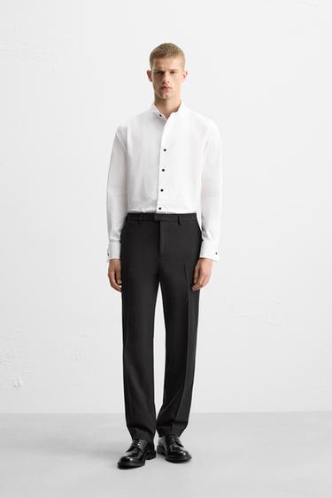 LIMITED EDITION TUXEDO-STYLE COLLAR SHIRT WITH BIB - White by Zara - Image 0