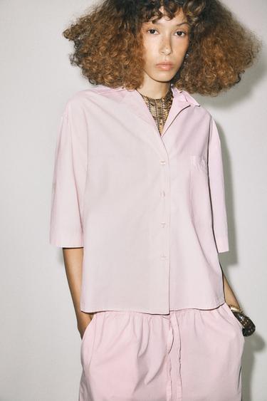 CAMISA CROPPED ZW COLLECTION - Rosa de Zara