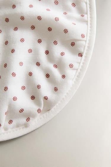CHILDREN'S BIB WITH MINI FLORAL DESIGN - Oyster-white by Zara - Image 3