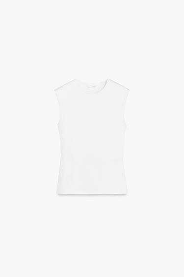 SLEEVELESS KNIT TOP - White by Zara