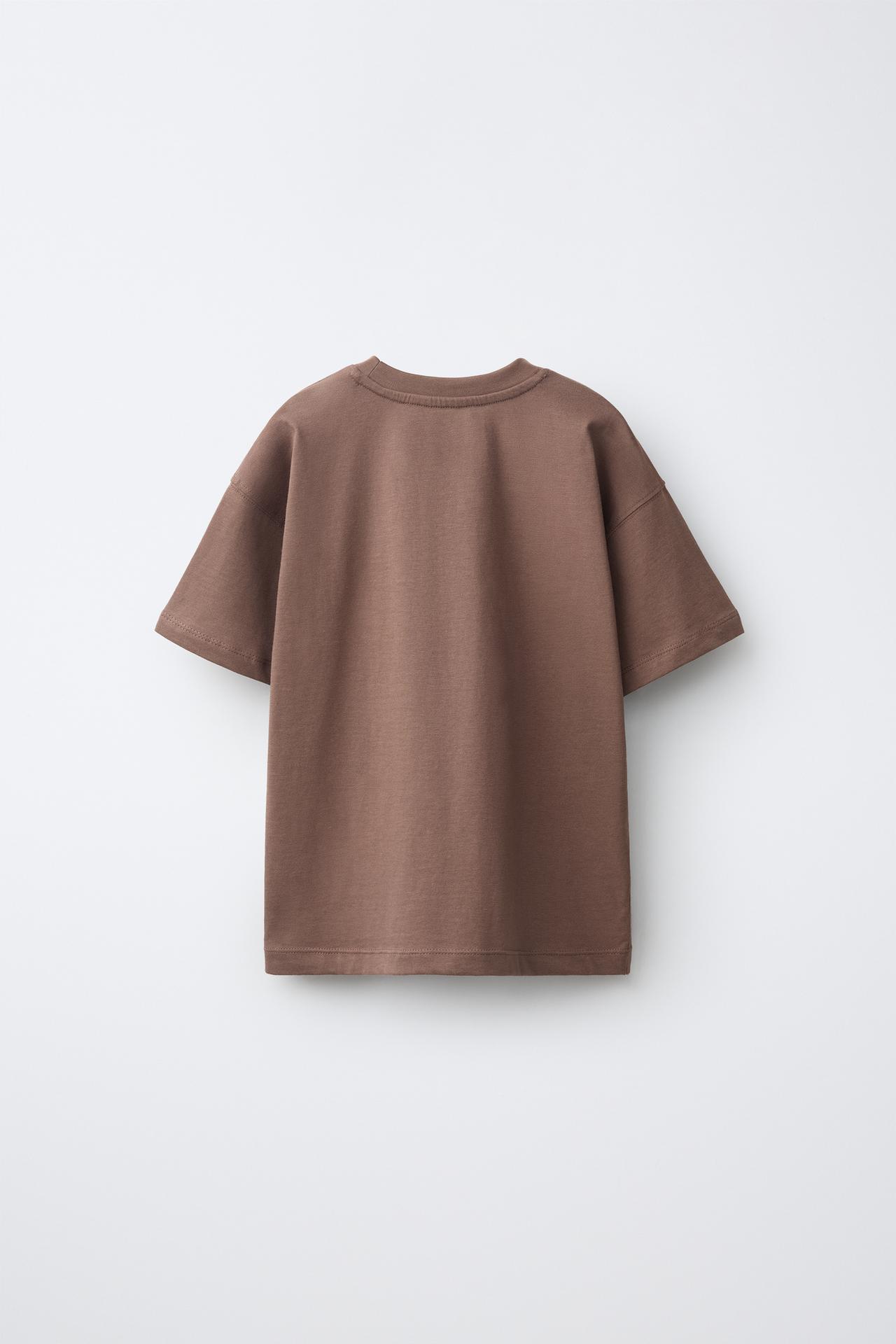 VARSITY PRINT T-SHIRT — Light brown