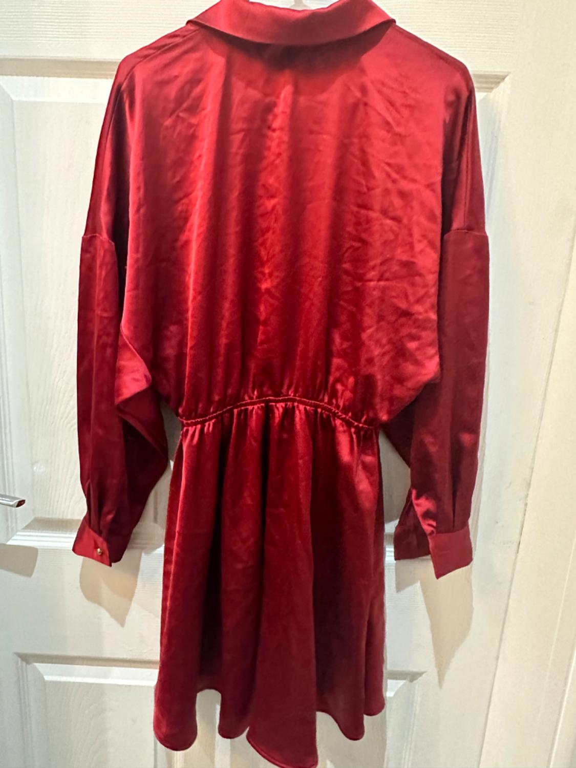 SATIN SHIRT DRESS - Image 3