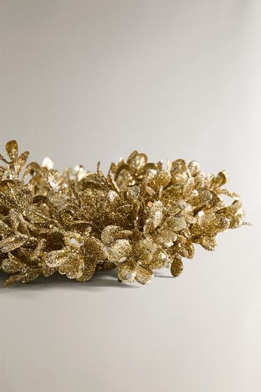 SPARKLY CHRISTMAS WREATH DECORATION - Gold by Zara - Image 3