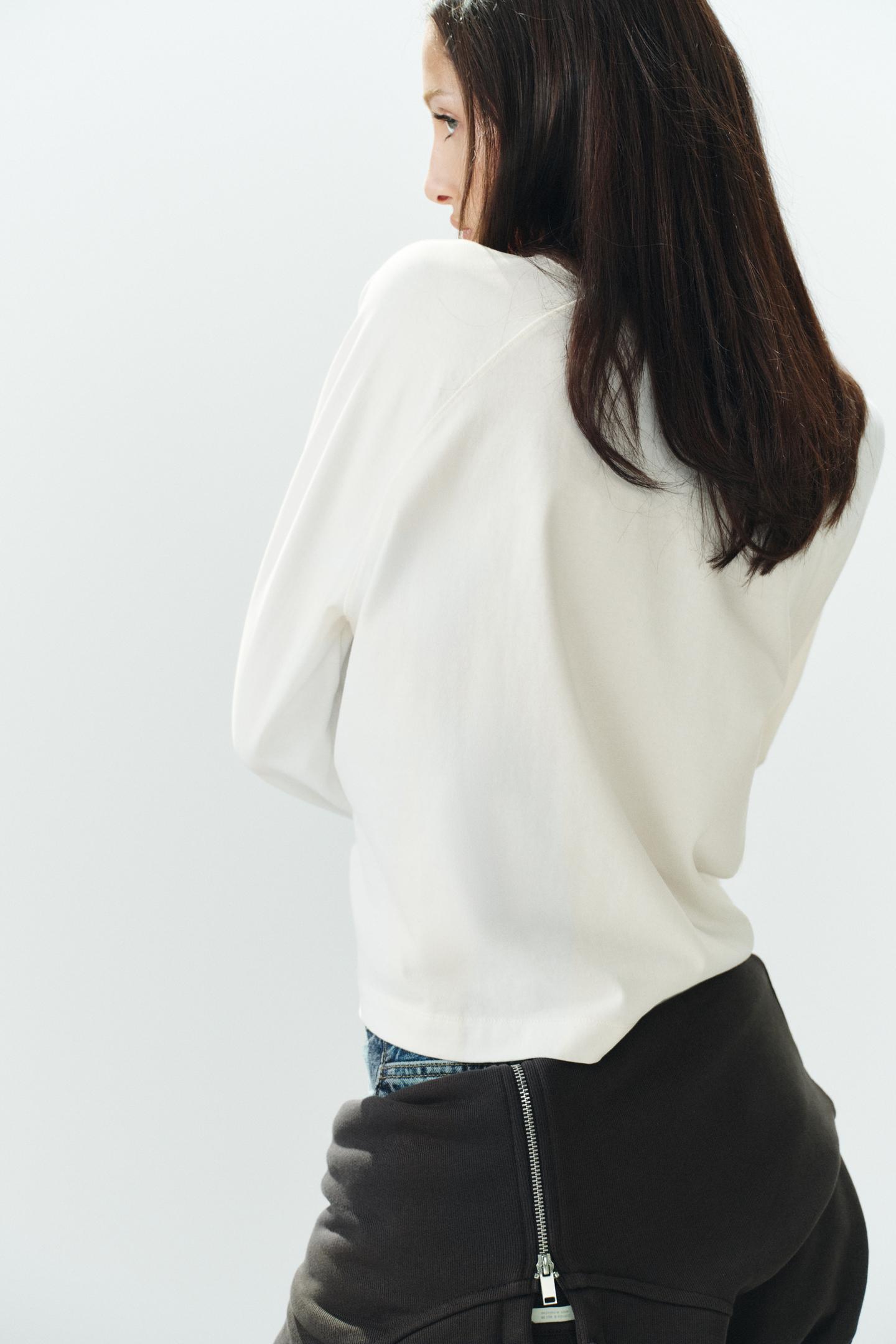 Женская футболка Zara Thomas LelÚ Raglan, цвет: Устричный белый — фото 6