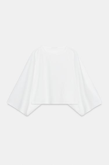 T-SHIRT CAPE - Blanc de Zara
