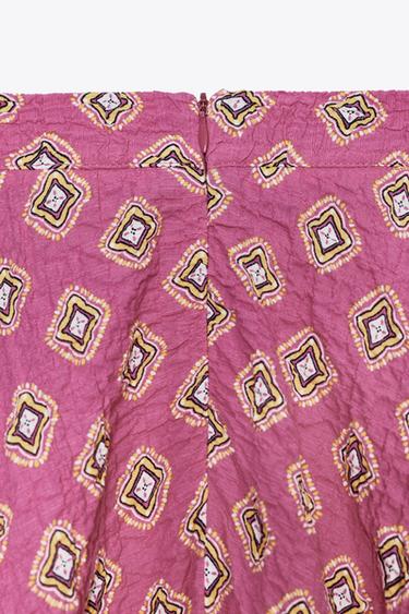 PRINTED MIDI SKIRT - Fuchsia by Zara - Image 7