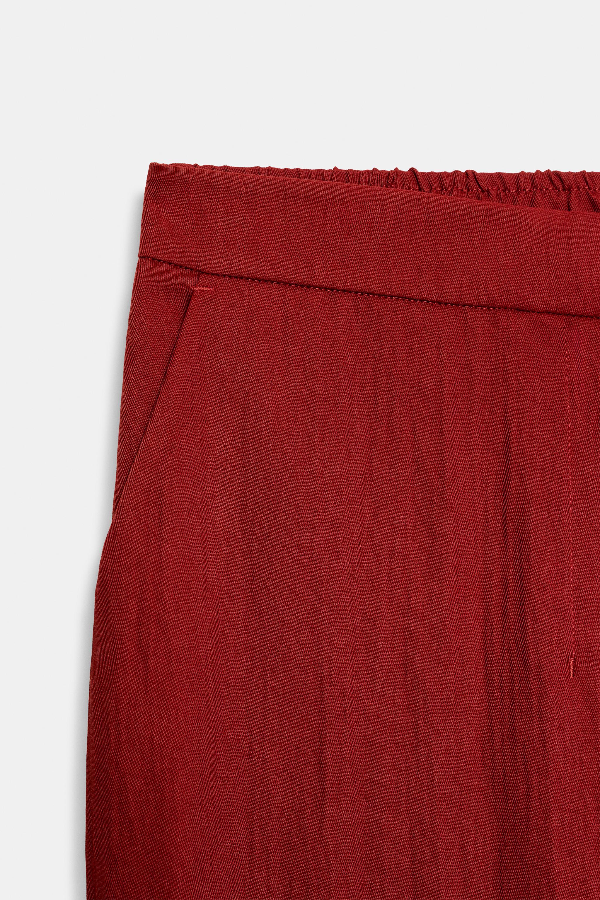 Женские брюки Zara WIDE-LEG FLOWY TROUSERS — фото 8