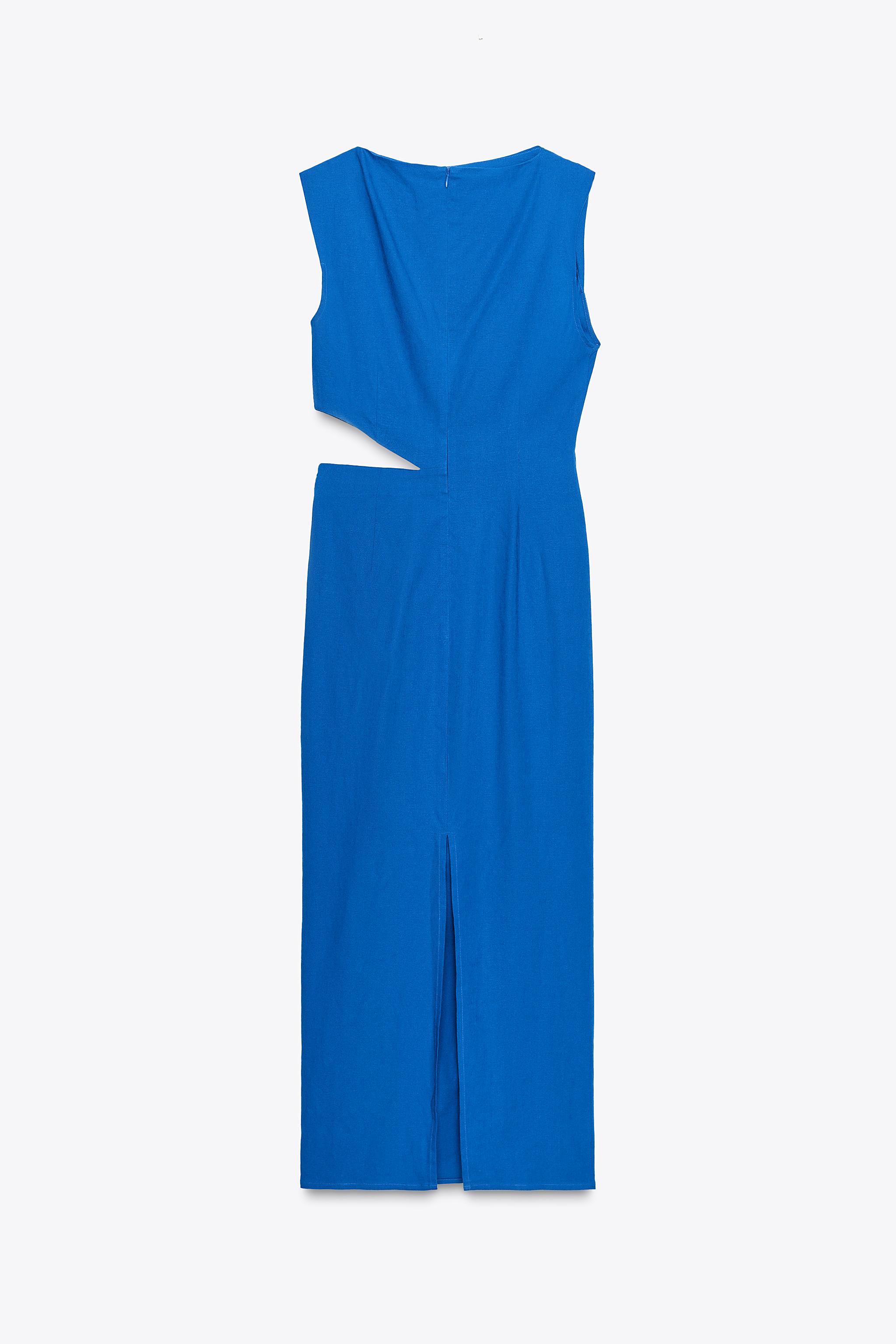 ROBE MIDI AJOURÉE AVEC LIN