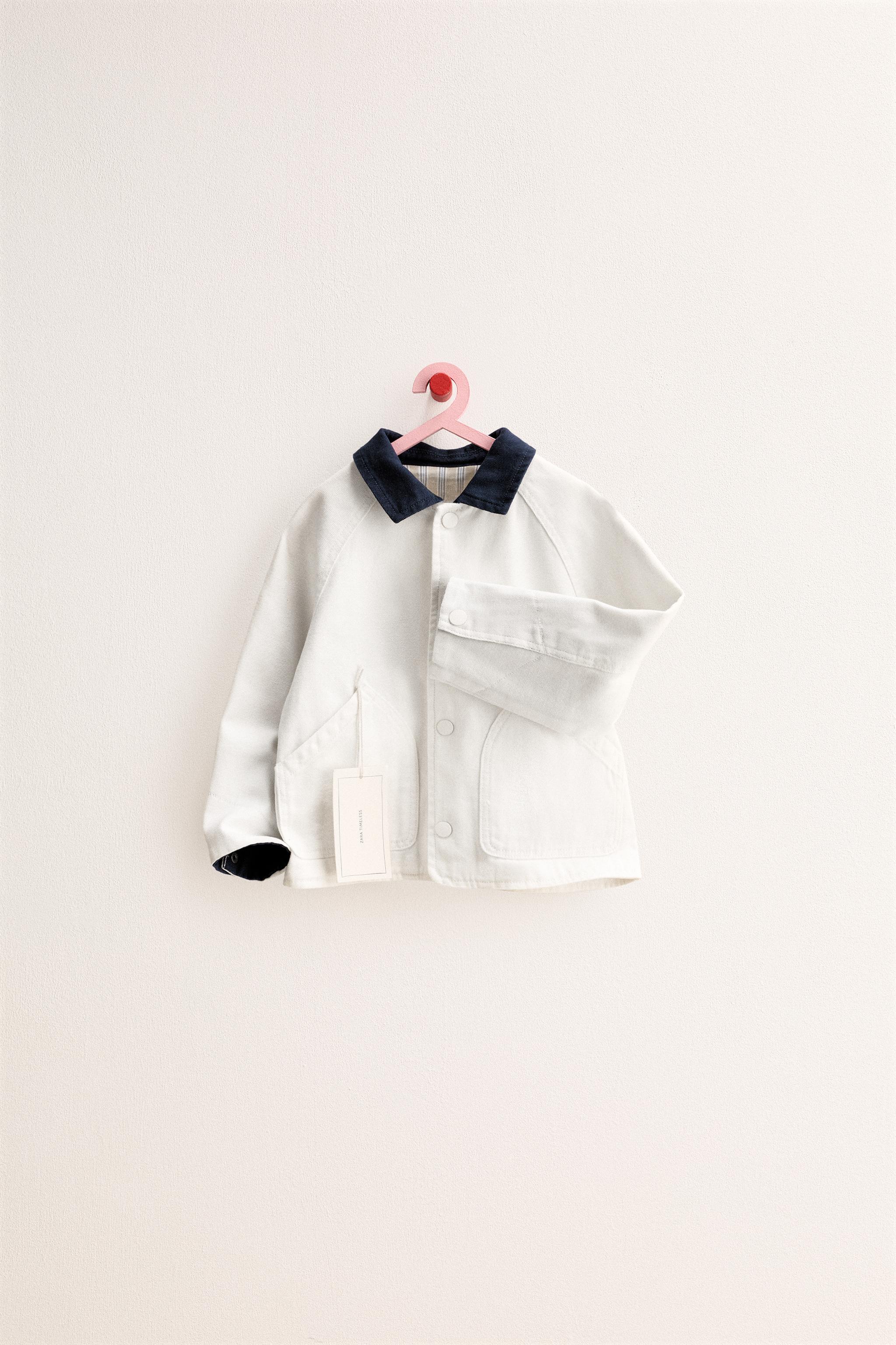 ZARA TIMELESS - BLOUSON EN TOILE COL CONTRASTE