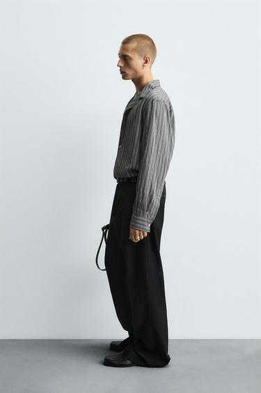 CREASED-EFFECT STRIPED FLOWING SHIRT - striped by Zara - Image 3