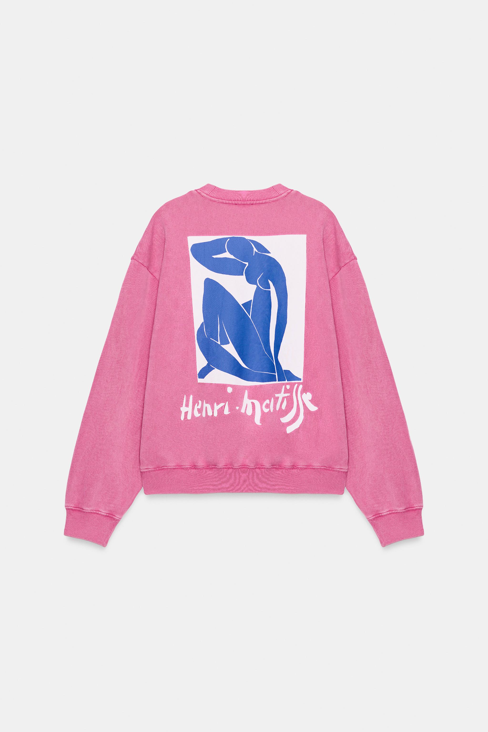 Женские худи Zara HENRI MATISSE WASHED SWEATSHIRT — фото 5