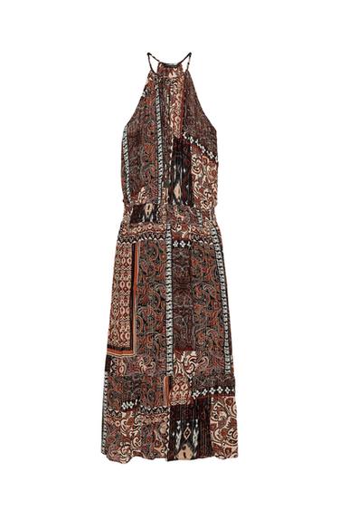 METALLIC THREAD PRINTED DRESS