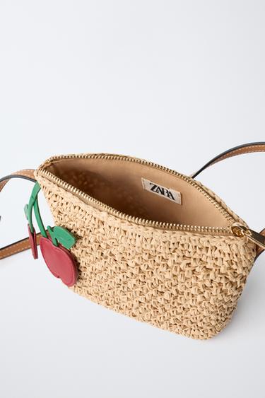 SAC BANDOULIÈRE EN RAFIA CERISES - Blanc écru de Zara - Image 3