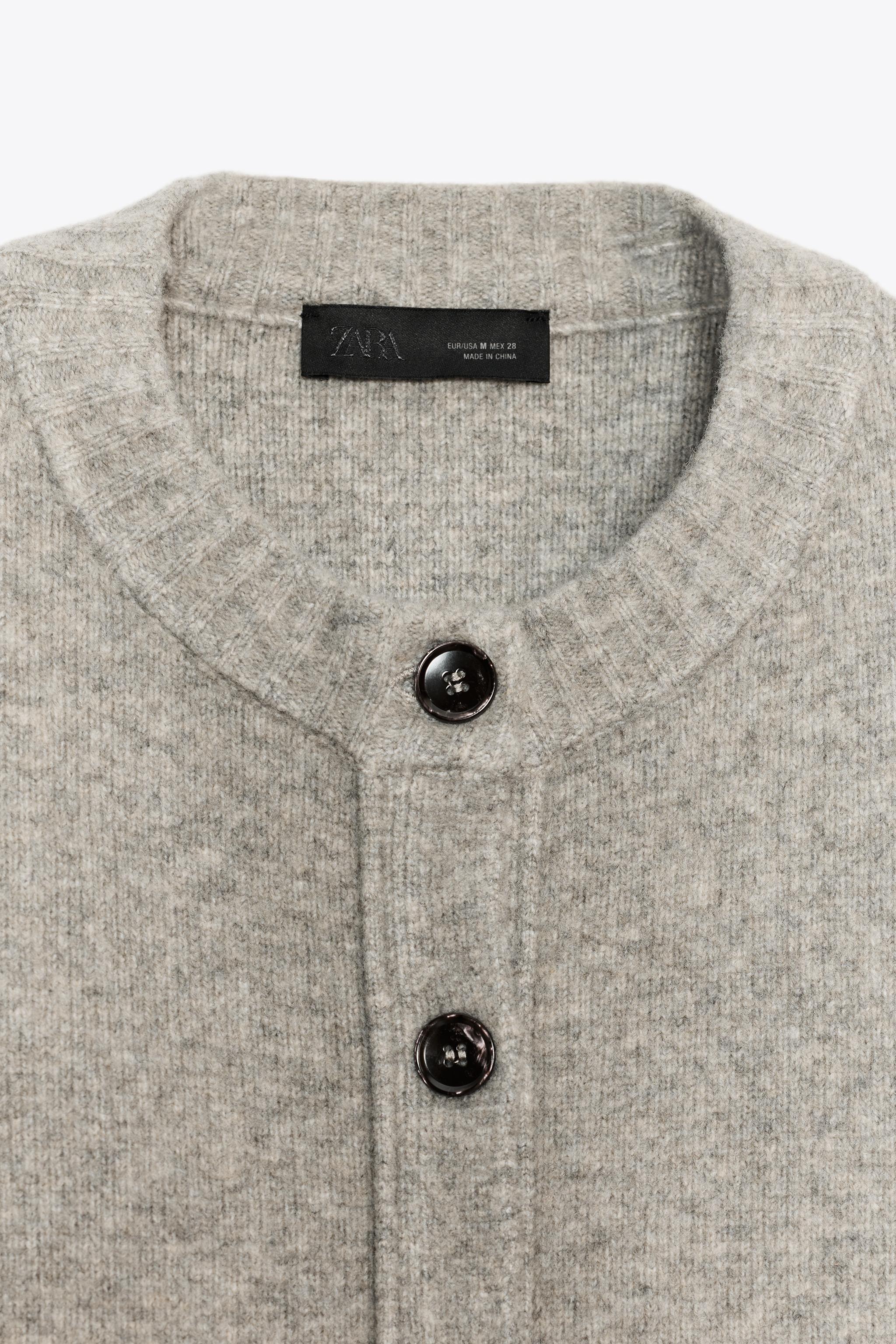 ZARA グレー ボタン付きカーディガン M ZARA】ソフトニット カーディガン 5536/209/803 (ZARA