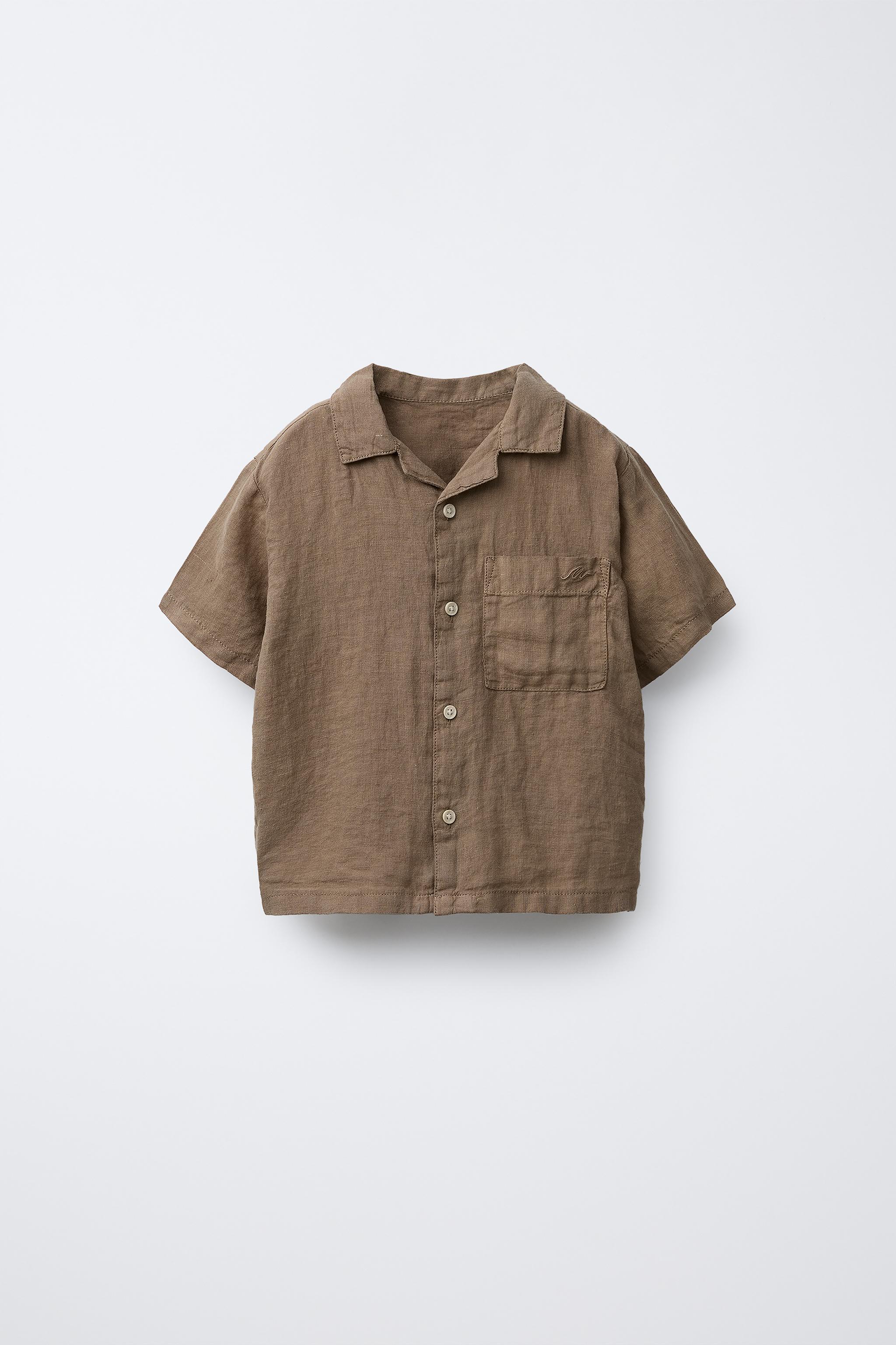 リネン100% シャツ - ライトベージュ | ZARA Japan / 日本 リネン100% シャツ - ライトベージュ | ZARA Japan / 日本