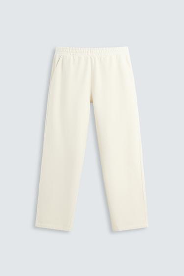 REGULAR FIT JOGGER TROUSERS - Oyster-white by Zara