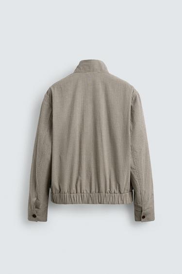 BLOUSON STRUCTURÉ À CARREAUX - brun de Zara - Image 8